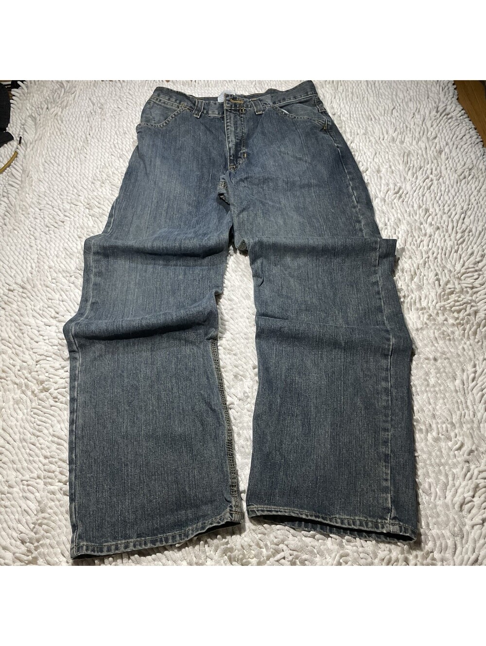 Vintage Gap Worker Jeans Men 29x29 Y2K Baggy Straight 100% Cotton Faded Blue